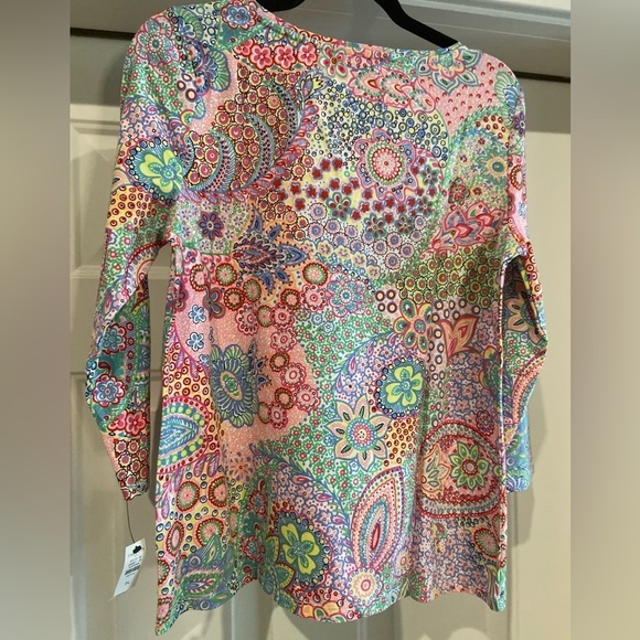 Talbots~Bright~Multicolor~Millefiori Pattern~Tee-Shirt~Top~NWT~Size LP - Picture 7 of 10